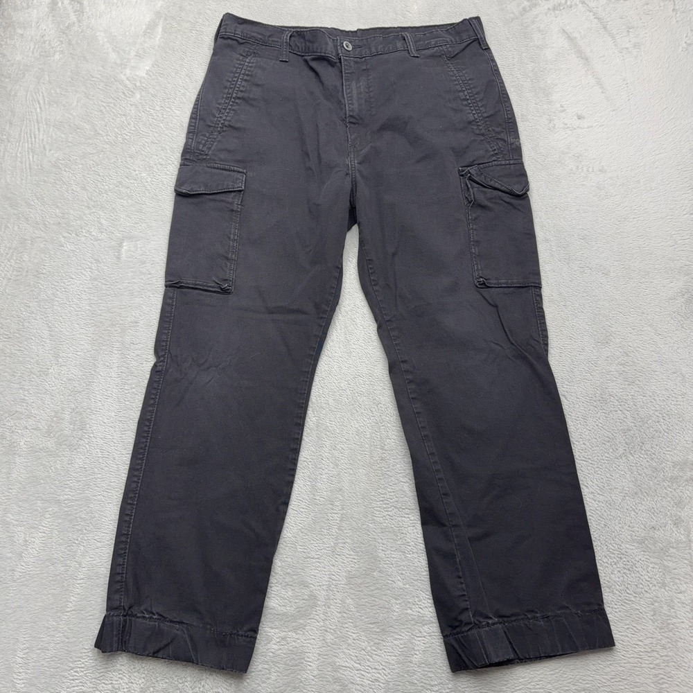 Levis Cargo Pants Mens 36 Grey Straight Leg Utility Pockets Rugged Cotton